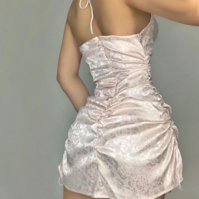 Sexy deep v backless bowknot dress - Thumbnail 3