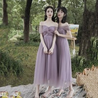 Purple tulle short prom dress party dress - Thumbnail 1