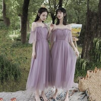 Purple tulle short prom dress party dress - Thumbnail 2