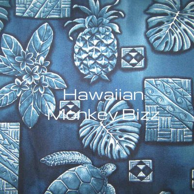 "blue - pineapple turtle fern" hawaiian car seat covers - 2pc (denim/canvas)   - Thumbnail 3