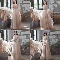 Cute Tulle Lace Long A Line Prom Dresses, Cute Evening Dresses Party Dresses - Thumbnail 4