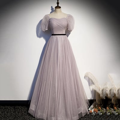 Cute tulle long a line prom dress evening gown - Thumbnail 2