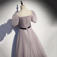 Cute tulle long A line prom dress evening gown - Thumbnail 3