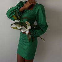 Long-Sleeved Sexy Hip-Fit Tight Dress - Thumbnail 1