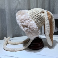 Fleece Warm Rabbit Ears Beanie Hat  - Thumbnail 3