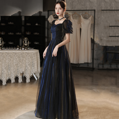 Cute tulle long a line prom dress evening gown - Thumbnail 2