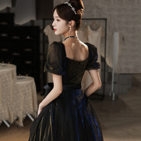 Cute tulle long A line prom dress evening gown - Thumbnail 2