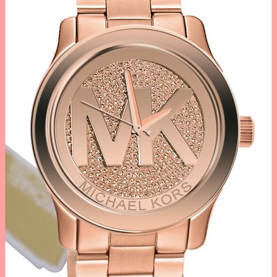 Michael kors oversized rose gold runway ladies watch 3-hand glitz  #mk5661