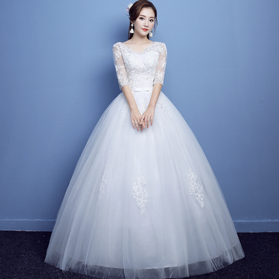 White lace long a line prom dress formal dress - Thumbnail 1