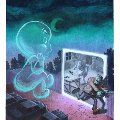 Casper #228 custom painted cover + comic book!