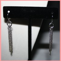 Long Silver Bling Necklace w/earrings - Thumbnail 1