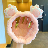 New sweet cartoon cat paw hair band cute face wash makeup headband - Thumbnail 5