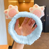 New sweet cartoon cat paw hair band cute face wash makeup headband - Thumbnail 9