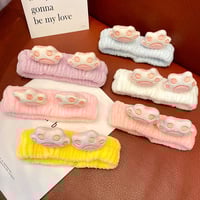 New sweet cartoon cat paw hair band cute face wash makeup headband - Thumbnail 3