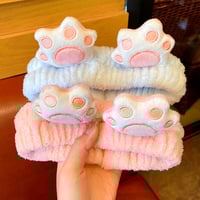 New sweet cartoon cat paw hair band cute face wash makeup headband - Thumbnail 2