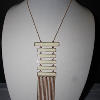 Off White Drop-off Necklace - Thumbnail 1