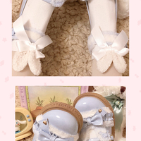 Sweet Bunny Doll Thick Winter Velvet Fur Platform Shoes - Thumbnail 2