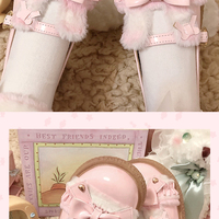 Sweet Bunny Doll Thick Winter Velvet Fur Platform Shoes - Thumbnail 4