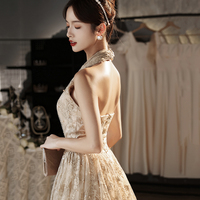 Stylish tulle lace long prom dress A line evening gown - Thumbnail 5