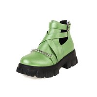  Punk Gothic Combat Ankle Boots - Thumbnail 4