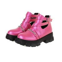  Punk Gothic Combat Ankle Boots - Thumbnail 5