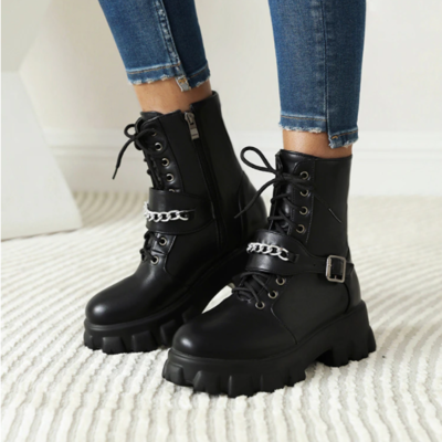 Unisex female ankle boots high-rise sponge 