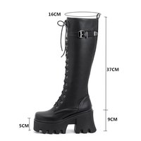 Gothic Punk Women Thick Sole Platform - Thumbnail 4