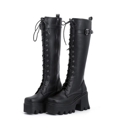 Gothic punk women thick sole platform