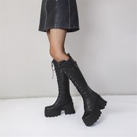 Gothic Punk Women Thick Sole Platform - Thumbnail 3