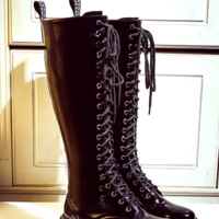 Gothic Women Lace Up Knee Thigh High Boots - Thumbnail 1
