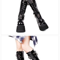 Women Motorcycle Cool Punk Boots Ladies Boots - Thumbnail 4