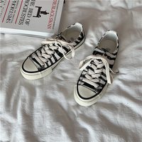 Women's Canvas Shoes Zebra Pattern - Thumbnail 3