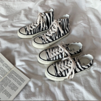 Women's Canvas Shoes Zebra Pattern - Thumbnail 5