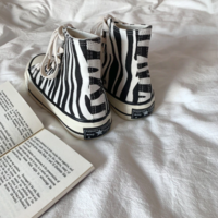 Women's Canvas Shoes Zebra Pattern - Thumbnail 8