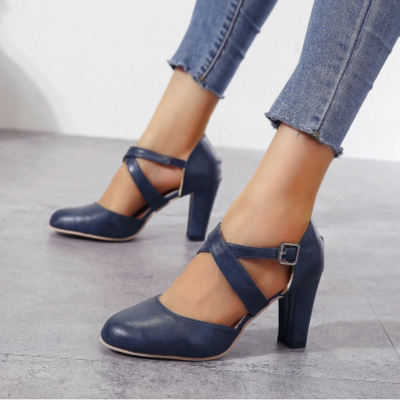 High heels ankle strap summer hemp buckle