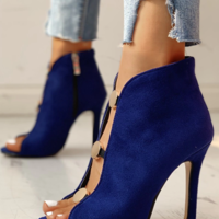 Women Pumps Thin High Heels Female Hollow - Thumbnail 3