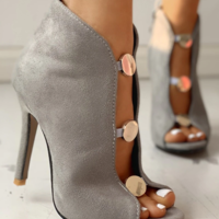 Women Pumps Thin High Heels Female Hollow - Thumbnail 4