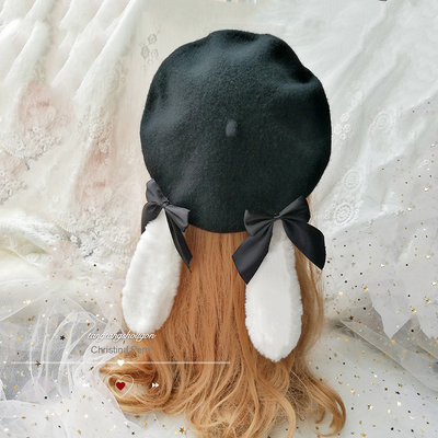  Bunny Ears Bowknot Painter Hat