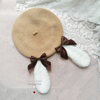  Bunny Ears Bowknot Painter Hat - Thumbnail 5