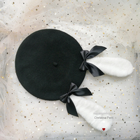  Bunny Ears Bowknot Painter Hat - Thumbnail 3