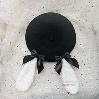 Bunny Ears Bowknot Painter Hat - Thumbnail 2