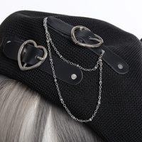  Gothic Punk Beret Black Women Breathable - Thumbnail 1