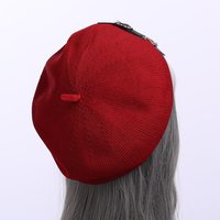  Gothic Punk Beret Black Women Breathable - Thumbnail 6