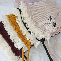 Kawaii Lace Tassel Bandage Woolen Hat Sweet  - Thumbnail 5