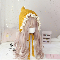 Kawaii Lace Tassel Bandage Woolen Hat Sweet  - Thumbnail 1