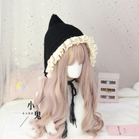 Kawaii Lace Tassel Bandage Woolen Hat Sweet  - Thumbnail 2