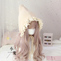 Kawaii Lace Tassel Bandage Woolen Hat Sweet  - Thumbnail 3