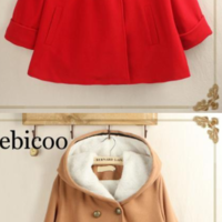 Coat Winter Women Double Breasted Solid  - Thumbnail 3