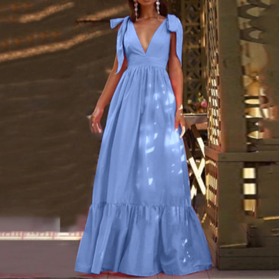 Elegant summer boho long dress lady - Thumbnail 3