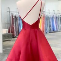 One Shoulder Short Homecoming Dress Red Prom Dress - Thumbnail 2